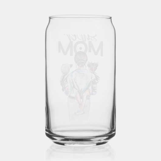 Personalized Super Mom with Son and Daughter Gift Blikvorm Glas (Voorkant)