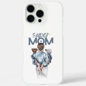 Personalized Super Mom with Son and Daughter Gift Case-Mate iPhone Case (Achterkant)