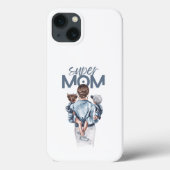 Personalized Super Mom with Son and Daughter Gift Case-Mate iPhone Case (Achterkant)