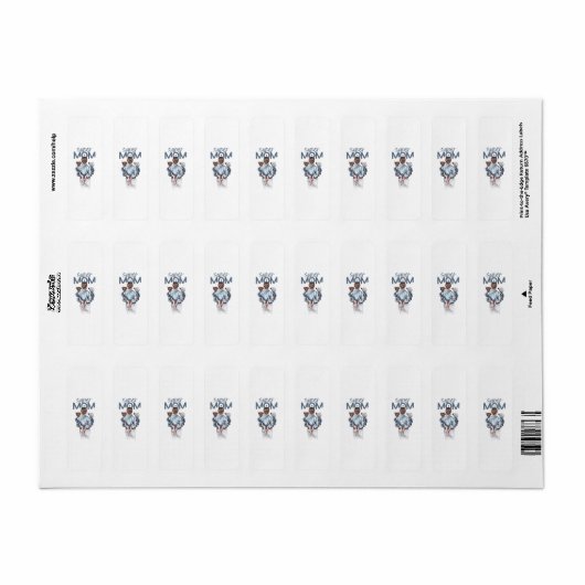 Personalized Super Mom with Son and Daughter Gift Etiket (Full Sheet)