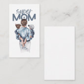Personalized Super Mom with Son and Daughter Gift Informatiekaartje (Voorkant / Achterkant)