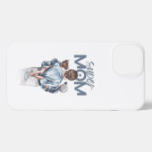 Personalized Super Mom with Son and Daughter Gift iPhone Hoesje (Achterkant horizontaal)