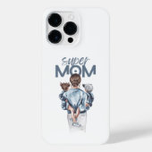 Personalized Super Mom with Son and Daughter Gift iPhone Hoesje (Achterkant)