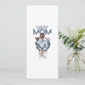 Personalized Super Mom with Son and Daughter Gift  Kaart (Staand voorkant)