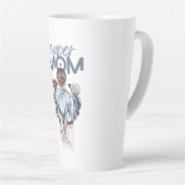 Personalized Super Mom with Son and Daughter Gift Latte Mok (Rechterhoek)