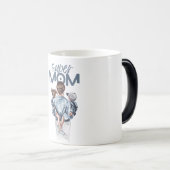 Personalized Super Mom with Son and Daughter Gift Magische Mok (Voorkant rechts)