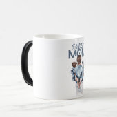 Personalized Super Mom with Son and Daughter Gift Magische Mok (Voorkant links)