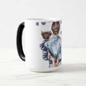 Personalized Super Mom with Son and Daughter Gift Magische Mok (Voorkant links)