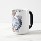 Personalized Super Mom with Son and Daughter Gift Magische Mok (Voorkant rechts)