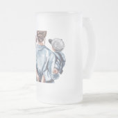 Personalized Super Mom with Son and Daughter Gift Matglas Bierpul (Voorkant rechts)