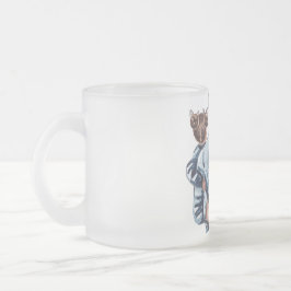 Personalized Super Mom with Son and Daughter Gift Matglas Koffiemok