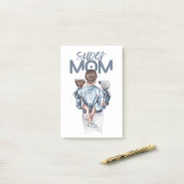 Personalized Super Mom with Son and Daughter Gift  Post-it® Notes (Op bureau)