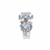Personalized Super Mom with Son and Daughter Gift Sticker (Voorkant)
