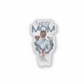 Personalized Super Mom with Son and Daughter Gift Sticker (Voorkant)