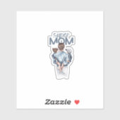 Personalized Super Mom with Son and Daughter Gift Sticker (Vel)