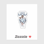 Personalized Super Mom with Son and Daughter Gift Sticker (Vel)