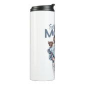 Personalized Super Mom with Son and Daughter Gift Thermosbeker (Gedraaid links)