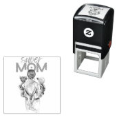 Personalized Super Mom with Son and Daughter Gift  Zelfinktende Stempel (In situ)