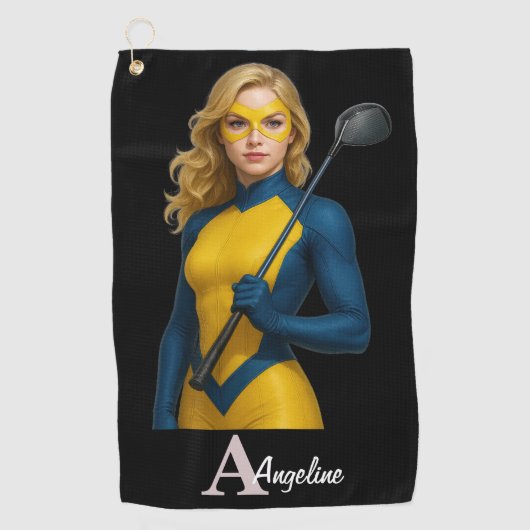 Personalized Superhero Golf Towel Golfhanddoek (Voorkant)
