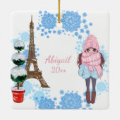 Personalized Sweet 16 Paris Winter Eiffel Tower Keramisch Ornament (Achterkant)