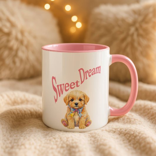 Personalized "Sweet Dream" Puppy Dog Watercolor Mu Mok
