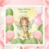 Personalized Sweet Fairy 1st Birthday Napkins Servet