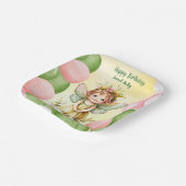 Personalized Sweet Fairy 1st Birthday Paper Plates Papieren Bordje (Gebogen)
