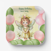 Personalized Sweet Fairy 1st Birthday Paper Plates Papieren Bordje (Voorkant)