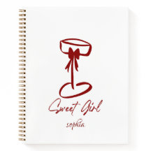 Personalized Sweet Girl Notebook Coquette 
