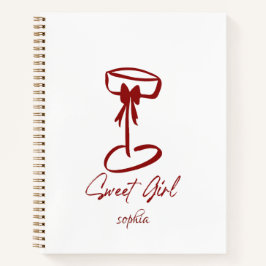 Personalized Sweet Girl Notebook Coquette  Notitieboek