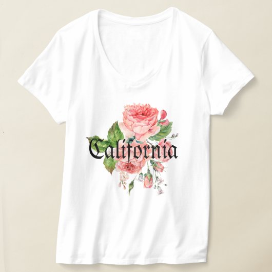 Personalized sweet pink roses California Cute T-shirt (Laagn)
