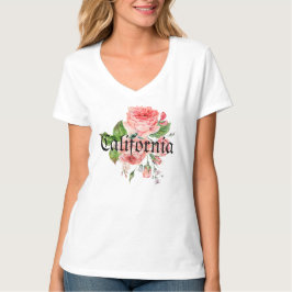 Personalized sweet pink roses California Cute T-shirt