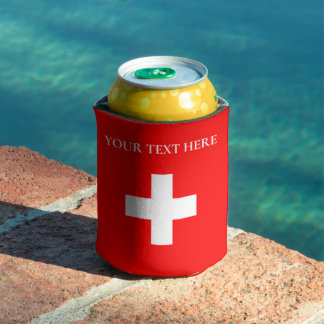 Personalized Switzerland Flag Schweiz Swiss Europe Blikjeskoeler