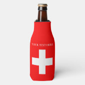 Personalized Switzerland Flag Schweiz Swiss Europe Flesjeskoeler (Fles Voorkant)