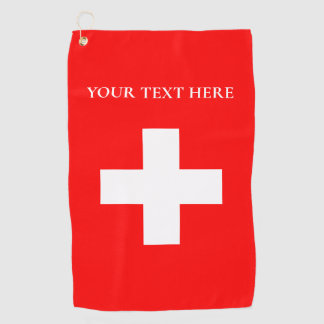 Personalized Switzerland Flag Schweiz Swiss Europe Golfhanddoek