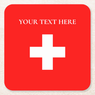 Personalized Switzerland Flag Schweiz Swiss Europe Kartonnen Onderzetters