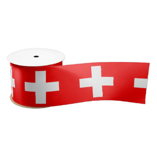 Personalized Switzerland Flag Schweiz Swiss Europe Satijnen Lint