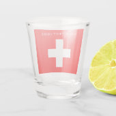 Personalized Switzerland Flag Schweiz Swiss Europe Shot Glas (Achterkant)