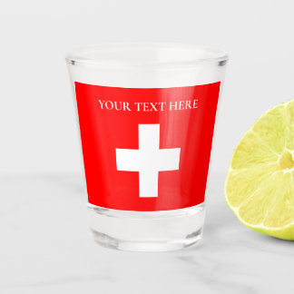 Personalized Switzerland Flag Schweiz Swiss Europe Shot Glas