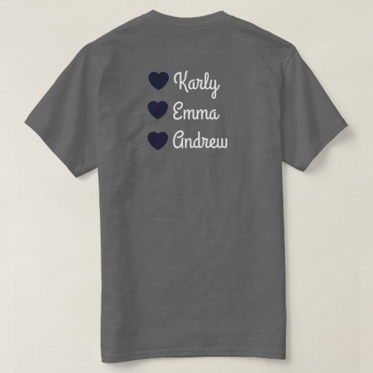 Personalized T-shirt for dad with children's names (Design achterkant)