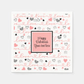 Personalized Table Love Text Art Valentine Napkins Servet (Voorkant)