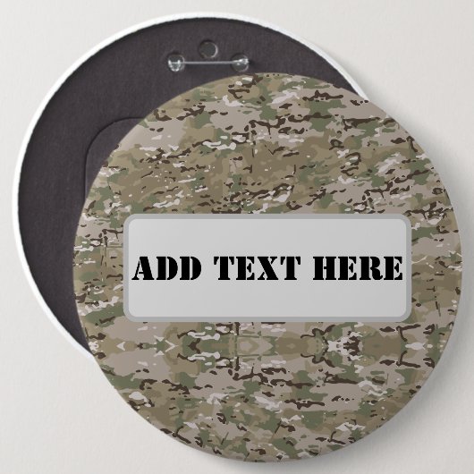Personalized Tactical Military Camo Ronde Button 6,0 Cm (Voorkant /achterkant)