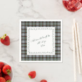 Personalized Tartan Border Love Note Napkin Servet (Insitu)