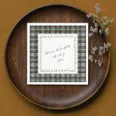 Personalized Tartan Border Love Note Napkin  Servet
