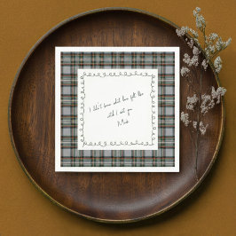 Personalized Tartan Border Love Note Napkin Servet