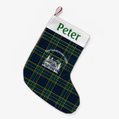 Personalized Tartan Family Cabin Christmas  Kleine Kerstsok (Voorkant (Hangend))