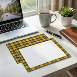 Personalized Tartan Note Card with Plaid Backgroun Notitiekaartje