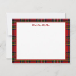 Personalized Tartan Note Card with Plaid Backgroun Notitiekaartje