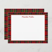 Personalized Tartan Note Card with Plaid Backgroun Notitiekaartje (Voorkant / Achterkant)