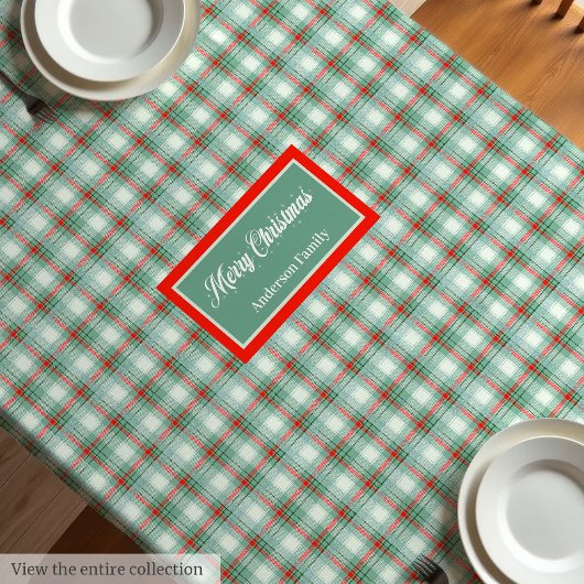 Personalized Tartan Tablecloth Elegant Holiday Gif Tafelkleed